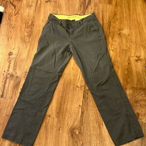 Womens Gray Pants dockers 10 chinos khakis cotton twill flat front straight leg